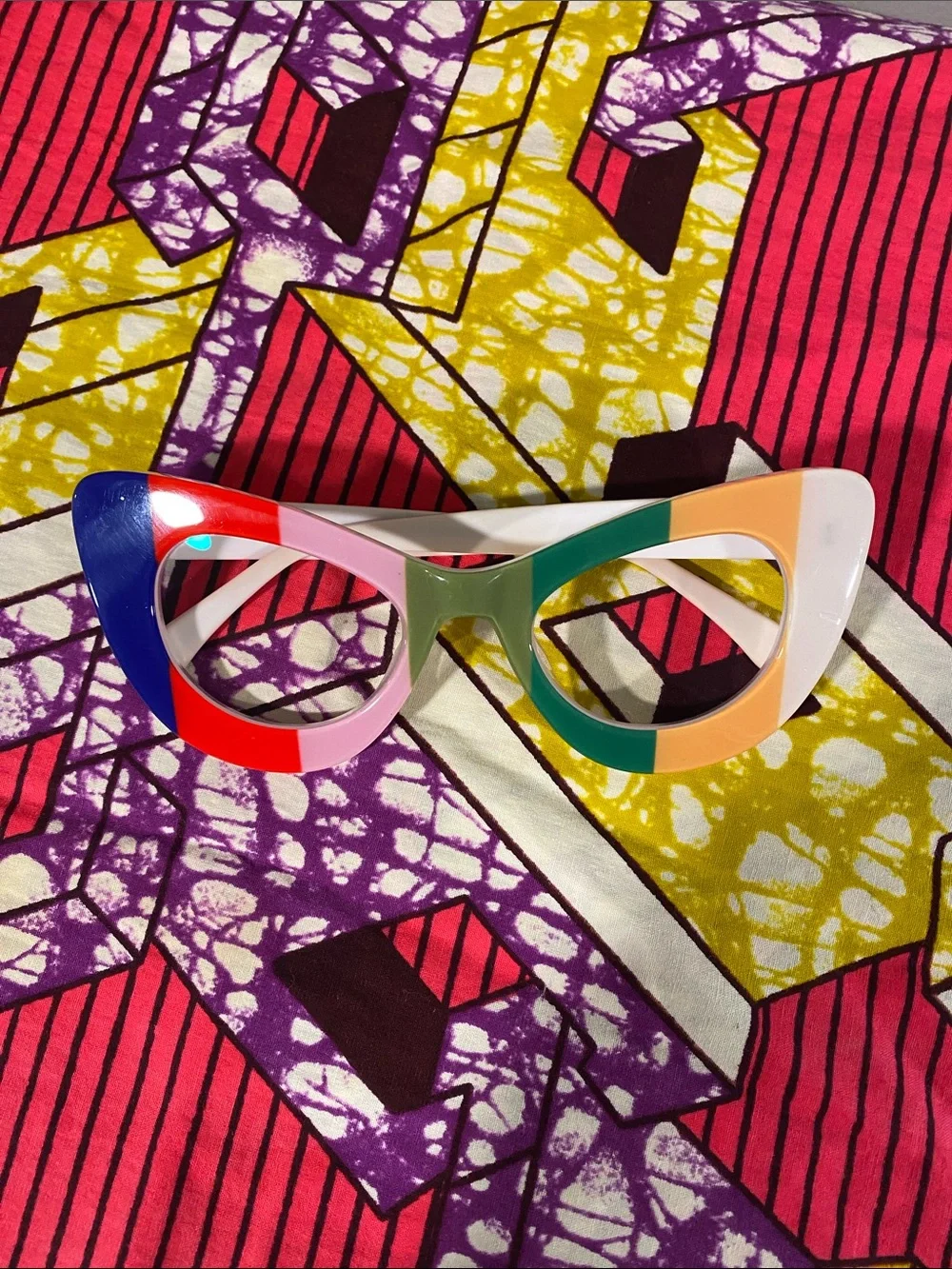 Colorblock Cat-Eye Glasses (prescription lenses)